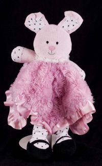 Baby Starters Pink Rabbit Plush Rattle Lovey Security Blanket